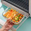 Fiambrera de vidrio para refrigerador, microondas, calefacción, portátil, especial, con tapa sellada, para estudiantes, recipiente bento para mantener la frescura.