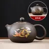Olla Fengming Descoloración por Agua Caliente Zisha Xishi Olla Tetera Semimanual Tetera Doméstica Gran Montón Dragón Dorado y Fénix