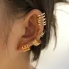Conjunto de Brincos Europeus e Americanos Sem Furo, Brincos Geométricos em Formato de C Prateados, Conjunto de Várias Peças de Presilhas de Orelha para Mulheres, Cor Dourada de Alto Padrão