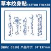 Pegatina de tatuaje de hierbas con diseño de planta de jugo, nombre en inglés, para hombres y mujeres, impermeable, de larga duración, simulación