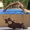 Ornamento de Paisaje de Madera para Acuario Tamaño Pequeño Puente de Arco de Madera de Tejo Morado Natural Tocones de Árboles Sudamericanos Plataforma para Tomar el Sol de Tortuga Escondite Pilar Hundido