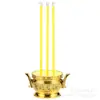 Suministro de 1, 2, 3 o 4 Varillas de Incienso para Ofrenda a Buda o Tumbas de Ancestros, Quemador de Incienso Electrónico LED, Quemador de Incienso Eléctrico Amarillo Brillante Simulado