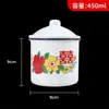 Caneca Esmaltada Nostálgica Clássica Antiga Caneca de Chá de Ferro com Tampa Estilo Yin Zheng Mesma Cor Quadro Antigo Retrô Caneca de Água de Grande Capacidade