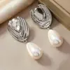 Pendientes de Perla Irregulares de Moda Transfronteriza, Tachuelas Sencillas y Exquisitas, Lujo Exagerado, Estilo de Gama Alta, Pendientes Elegantes al por Mayor