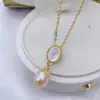 Moda Estilo Coreano Simples Fresco Pérola de Água Doce Peixe Dourado Pequeno Pingente Colar Nicho Alto Padrão Versátil Corrente para Clavícula