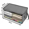 Caja de almacenamiento de tela a rayas transfronteriza, transparente y visible, para organizar ropa, ropa de cama y otros artículos; plegable, capacidad extragrande, para uso doméstico
