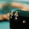 Pendientes de Plata S999 con Forma de Árbol de Navidad para Pies Color Plateado Diseño de Nicho Femenino Sentido Avanzado Pendientes Mori para Novias Regalos de Pareja