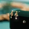 Pendientes de Árbol de Navidad de Comercio Exterior Transfronterizo para Mujer Diseño de Nicho de Alta Gama Exquisitos Pendientes de Copo de Nieve Regalo de Navidad Venta al por Mayor
