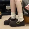 Mollykiki Retro Aumentador Interno de Altura Peludo Mono Interior para Mujer 2025 Otoño e Invierno Nuevo Cálido y Versátil Zapatos Birkenstock