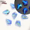 Color Super Flash Agujero Único Hoja de Arce Vidrio Agujeros para Colgar Cuentas de Cristal Hecho a Mano DIY Collar Pulsera Joyería Accesorios Colgante