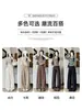 Pantalones de pana anchos para mujer, nuevo estilo otoño/invierno, de cintura alta, corte holgado, caída fluida, pantalones rectos casuales, adecuados para figuras petite, pantalones de traje relajados y elegantes
