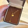 Banho de ouro de areia vietnamita em cobre, acabamento escovado, colar com pingente de coração e franja, estilo fresco e doce, versátil para o dia a dia, corrente para clavícula, atacado