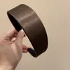 Faixa de Cabelo de Cetim Moca para Menina Celebridade da Internet Estilo Coreano Presilha de Cabelo Versátil de Borda Larga Ins Faixa Simples de Cor Sólida Doce