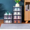 Ventas Directas de Fábrica Caja de Zapatos Transparente de Apertura Lateral para Uso en Dormitorio Estudiantil, Organización Estilo Rejilla y Almacenamiento Plegable, Estilo para Hombre
