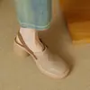 Sandalias de Plataforma con Suela Gruesa, Huecos y Tacón Grueso para Mujer, Verano 2024, Punta Redonda, Tira Única, Talón Abierto, Calzado Estilo Romano