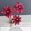 Nova Flor Artificial de 3 Cabeças Decoração de Fundo de Casamento Materiais Florais para Sala de Estar Janela de Casa