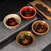 Taza de Té Hoja de Arce Horno de Cerámica se Convierte en Taza de Té Hoja Horno de Cerámica se Convierte en Taza de Maestro Juego de Té para el Hogar de Cerámica Japonesa Taza con Sombrero de Bambú