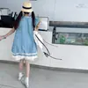 Conjunto de Vestido para Meninas 2025 Verão Boneca Menina Saia Curta Saia Plissada de Botão Shorts Anti-Luz com Renda