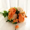 Flor Artificial Peônia Estilo Europeu Fio Central 13 Cabeças Decoração de Casa Flor de Peônia Dia dos Namorados Rosa Casamento Flor Artificial de Mão