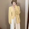 Conjunto de Dos Piezas de Chaqueta Cardigan de Punto Holgado Estilo Coreano y Camisola de Cuello Halter con un Diseño Suave y Elegante, Nuevo Conjunto de Suéter