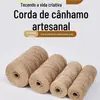 Corda de Juta, Corda Grossa de Juta Decorativa Trançada à Mão, Fio Fino de Juta para DIY, Corda de Amarração, Corda de Cabo de Guerra, Corda para Enrolar Arranhador de Gato