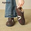 Zapatillas de Entrenamiento Alemanas Augusden Marrones para Mujer 2026 Nuevo Otoño e Invierno Adelgazantes de Suela Gruesa Estilo Ballet Zapatillas Casuales