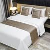 Toalla de pie de cama de color sólido para hotel, camino de cama liso simple, toalla para ropa de cama, tapete para pie de cama