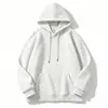 Sudadera con capucha de doble capa de alta calidad de 320g con hombros ligeramente caídos, sudadera con capucha de color liso, sudadera con capucha blanca