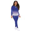 Otoño 2021 Amazon estación independiente AliExpress ropa de mujer europea y americana degradado pantalones de manga larga ropa para el hogar traje de dos piezas