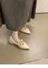 Zapatos Bajos de Boca Ancha que Aumentan la Altura Interior, Estilo Pequeño y Fragante con Falda, Con Felpa para Mantener el Calor, Zapatos Peludos Mary Jane para Viajar