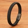 Pulsera popular transfronteriza europea y americana simple de cuerda de cuero tejida de 16 hebras, pulsera vintage para hombre, joyería al por mayor