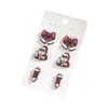 Serie Navideña Europea y Americana Set Combinado de Pendientes Papá Noel Dibujos Animados Lindos Set de Pendientes Personalizado Venta al por Mayor
