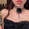 Colar Feminino Colar Lolita Camélia Gargantilha Escura Corrente Clavícula Abstinência Empregada Sexy Colar de Gola