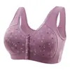 Ropa interior nueva para madres de mediana edad y mayores, sujetador con realce de pecho, copa fina, transpirable, sin aros, cierre frontal, talla grande