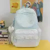 Mochila dulce con estampado estilo coreano para estudiantes de secundaria y preparatoria, con un diseño de ribete de encaje femenino, para uso transfronterizo.