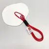 Llavero Colgante de Cuerda de Nylon Tejida de Doble Capa Hebilla en Forma de D Etiqueta Lavable Llavero Decoración Cadena para Bolso de Muñeca Accesorio