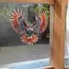 Pegatina electrostática para ventana BRUP, doble cara, mismo color, búho alado realista, pegatina de cristal a prueba de aves y anticolisión HS-JD7087C
