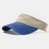 Chapéu de Coco Lavado Antigo Vintage Europeu e Americano Top Hat Unissex Verão Esportes ao Ar Livre Respirável Chapéu de Sol Chapéu Protetor Solar