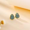 S925 prata esterlina banhado a ouro azul jade cabaça brincos moda simples requintado elegante personalidade tendência