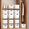 Caja de Almacenamiento Rectangular de Plástico con Tapa, Caja de Almacenamiento para Snacks y Juguetes, Caja de Almacenamiento de Escritorio para Cosméticos, Almacenamiento de Ropa