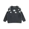 Wuli Bu, un suéter de punto para niño con cuello redondo, nuevo estilo otoño/invierno, mezcla de lana con estampado de estrellas, cálido, corte holgado y adecuado para usar en otoño