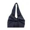 2025 Nueva Moda Bolso Tote de Mezclilla Simple de un Hombro Lindo Exquisito Lazo Bolso Tote de Nicho para el Trabajo