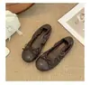 Punta redonda estilo nuevo para mujer 2026 dulce tacón oculto cómodos zapatos para conducir suela blanda zapatos de abuela otoño lazo boca poco profunda zapatos de vestir