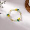Pulsera de Cristal de Fruta Naranja Nuevo Estilo Coreano Linda Pulsera Elástica de Perlas para Niñas Venta al por Mayor