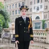 Concierge de Segurança de Propriedade Imagem de Uniforme de Segurança para Homens e Mulheres Serge Respirável Absorvente de Suor Terno de Segurança de Botão Duplo