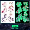 Adesivos de Tatuagem Colorida de Unicórnio Luminosos para Homens e Mulheres, À Prova d'Água e Duradouros, Braços de Crianças, Ajuste Natural e Fresco