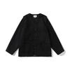 Bsapa Estilo Japonés Original Retro Chaqueta sin Cuello Lavada Chaqueta de Trabajo para Hombre Holgada Casual Superior Jk3017