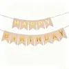 Banderín de decoración de cumpleaños para niños, banderín de cola de golondrina con letras en inglés "Happy Birthday", bandera colgante para suministros de decoración de fiestas