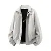 Chaqueta casual de trabajo para hombre, nueva colección primavera/otoño 2026, elegante y versátil, corte holgado, con cremallera y diseño de patchwork, y características cortavientos
