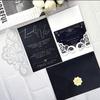 Convite Triplo com Corte a Laser da Moda Convite Convite de Casamento Convite de Cartão de Boas Festas Convite Cartão Página Interna para Imprimir